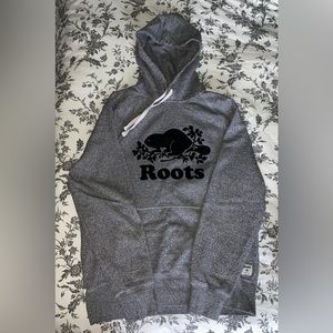Men’s Roots Salt and Pepper hoodie with black Logo - Small